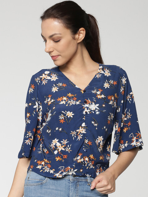 

ONLY Women Navy Blue Printed Top