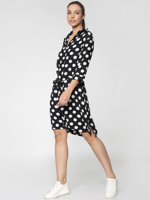

ONLY Women Black & White Printed Shirt Dress
