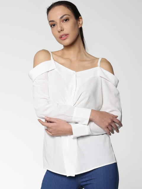 

ONLY Women White Solid Top