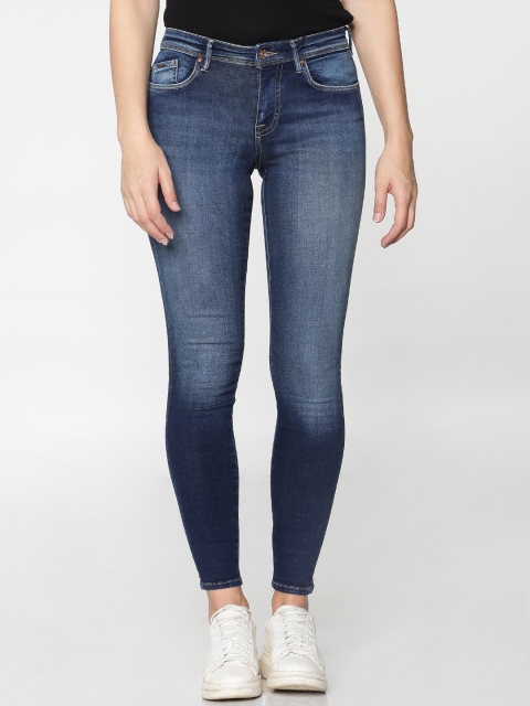 

ONLY Women Blue Skinny Fit Mid-Rise Clean Look Stretchable Jeans