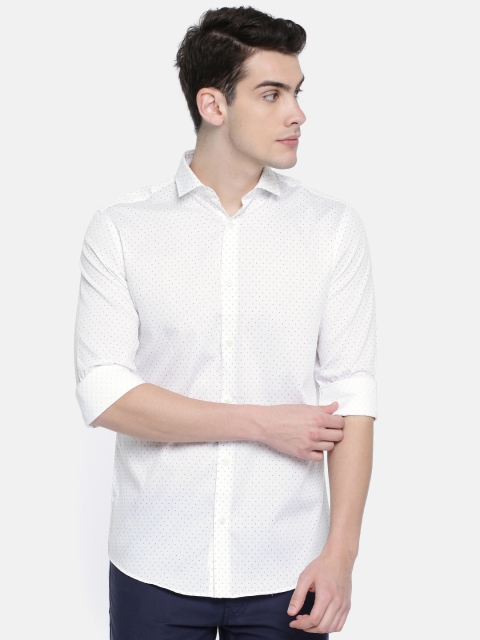 

Jack & Jones Men White Slim Fit Printed Casual Shirt