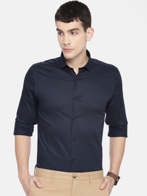 

Jack & Jones Men Navy Blue Slim Fit Printed Smart Casual Shirt