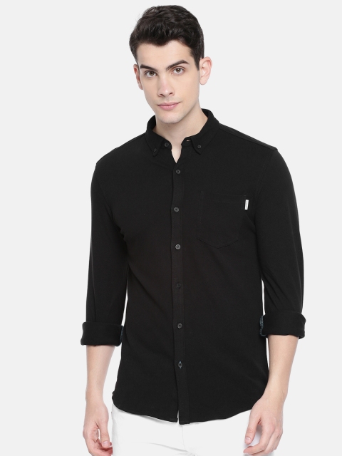 

Jack & Jones Men Black Slim Fit Solid Casual Shirt