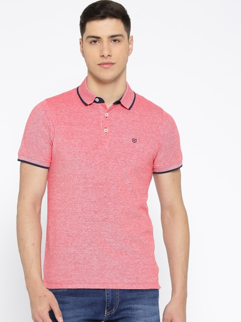 

Jack & Jones Men Red Solid Polo Collar T-shirt