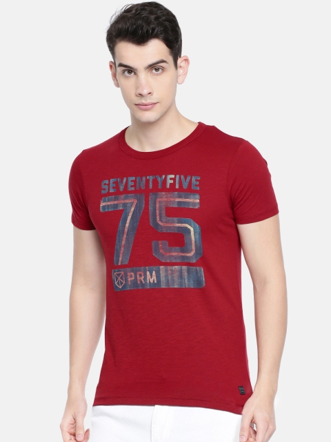 

Jack & Jones Men Red Printed Round Neck T-shirt