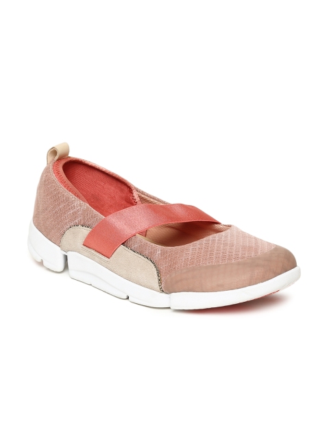 

Clarks Women Peach-Coloured Slip-On Sneakers