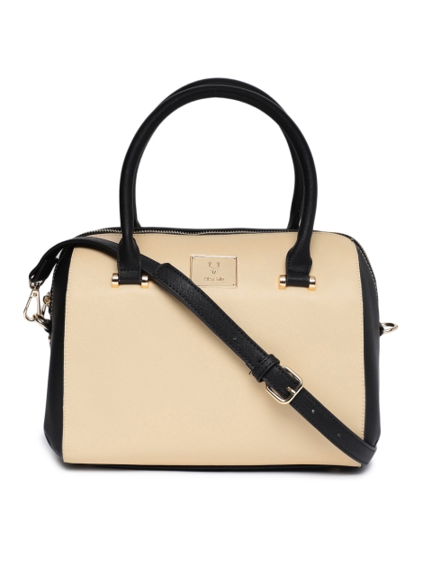 

Allen Solly Cream-Coloured & Black Solid Handheld Bag