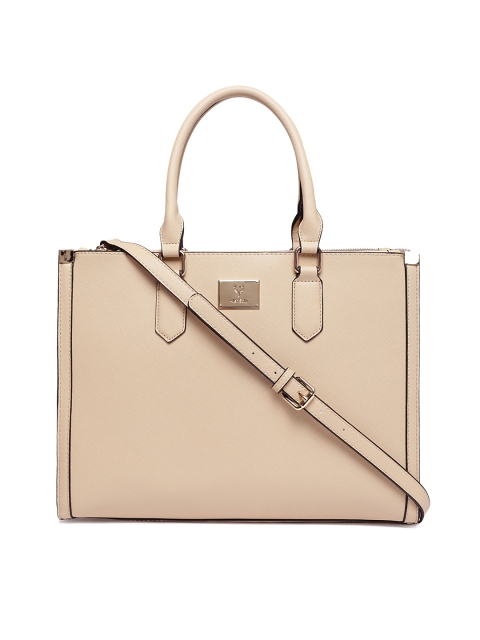 

Allen Solly Cream-Coloured Solid Handheld Bag
