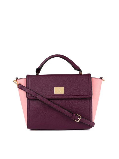 

Allen Solly Maroon & Pink Colourblocked Satchel