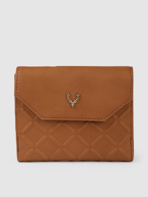

Allen Solly Women Tan Brown Textured Two Fold Wallet