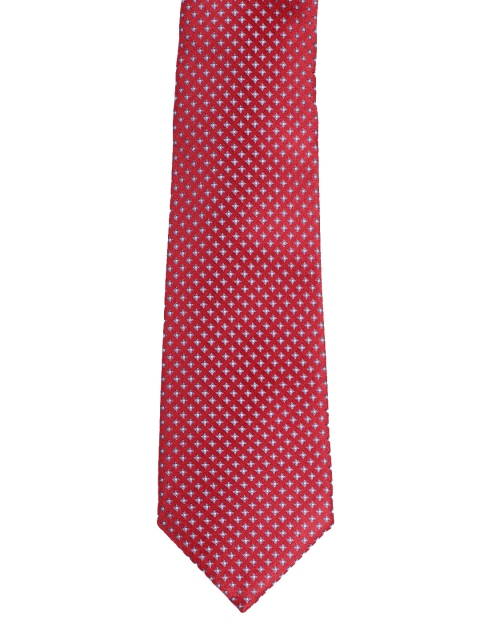 

Louis Philippe Maroon Silk Woven Design Broad Tie