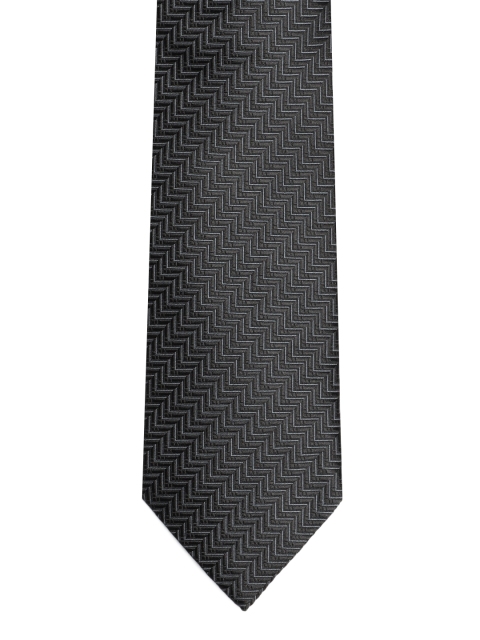 

Louis Philippe Black & Grey Printed Skinny Tie
