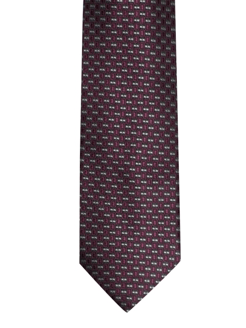 

Louis Philippe Purple & Black Woven Design Silk Broad Tie