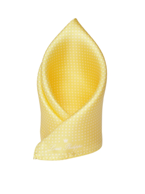

Louis Philippe Men Yellow Printed Silk Pocket Square