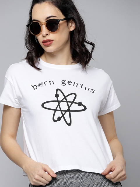 

Dexter by Kook N Keech Women White Printed Round Neck T-shirt