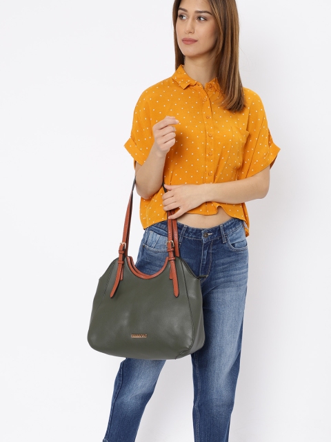 

Caprese Olive Green Solid Shoulder Bag