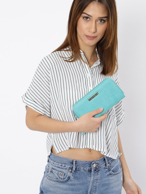 

Caprese Women Blue BRIGETTA Solid Zip Around Wallet
