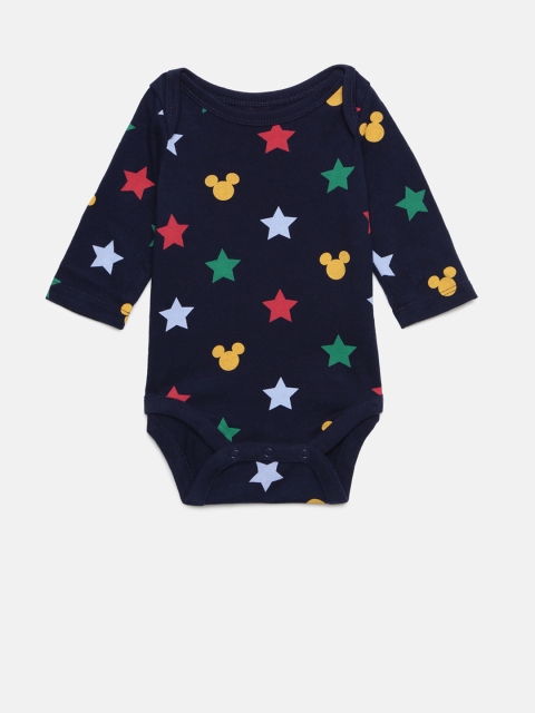 

GAP Baby Boys' Print Long Sleeve Rompers, Navy blue