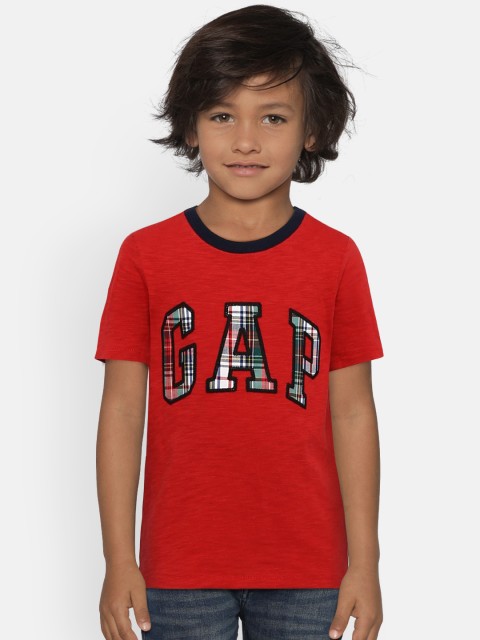 

GAP Boys' Red Graphic Printed Short Sleeve T-Shirt
