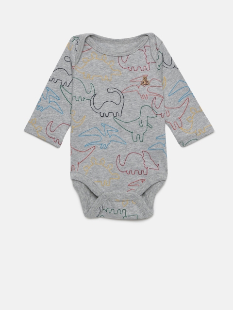 

GAP Baby Boys' Print Long Sleeve Rompers, Grey