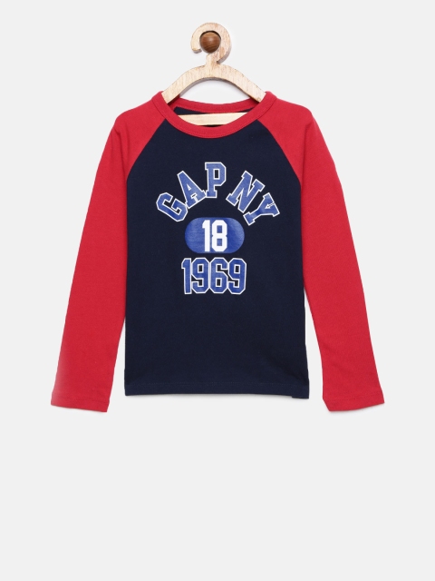 

GAP Boys' Navy Blue Logo Raglan T-Shirt