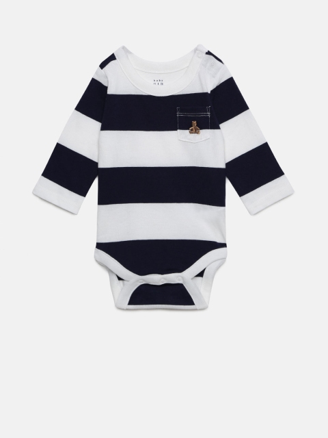 

GAP Baby Boys' Stripe Long Sleeve Rompers, White