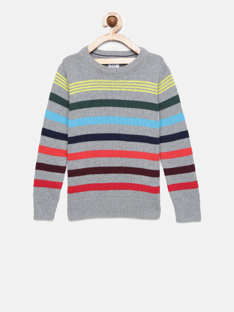 

GAP Boys' Grey Stripe Crewneck Sweater