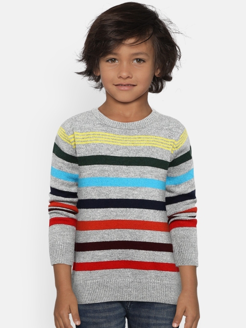 

GAP Boys' Grey Crazy Stripe Pullover Sweater