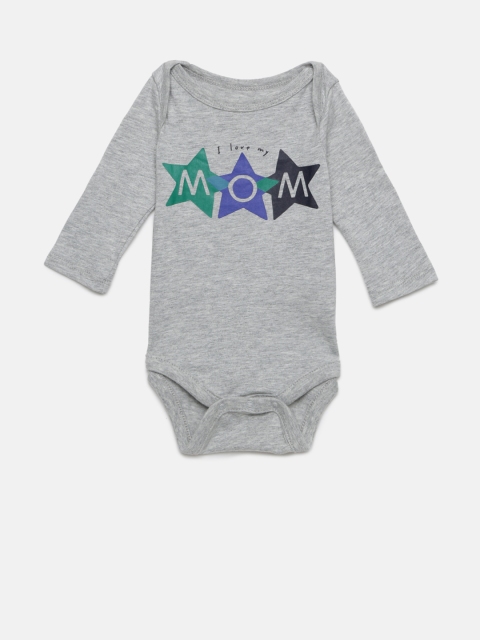 

GAP Baby Boy Grey Graphic Long Sleeve Romper