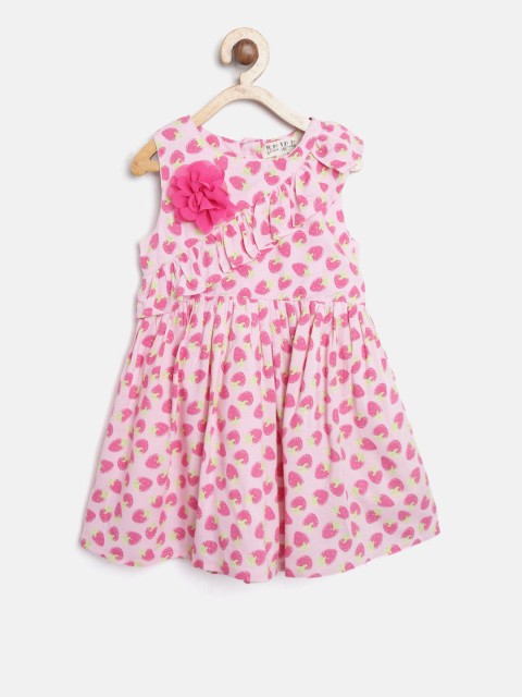 

Bella Moda Girls Pink Printed Fit and Flare Dress