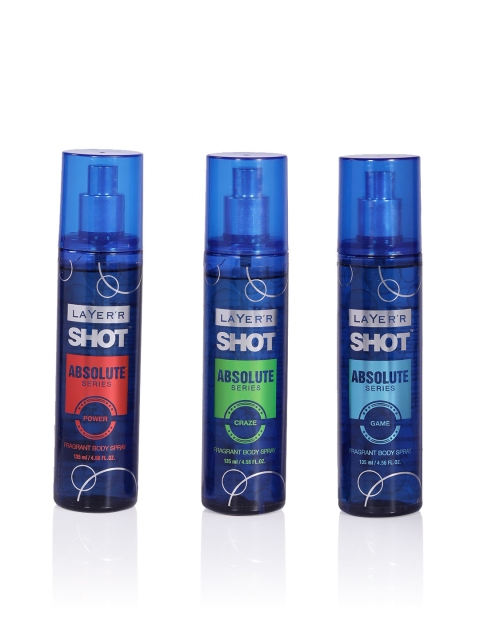 

Layerr Men Set of 3 Shot Body Spray - Game Craze Power, Blue