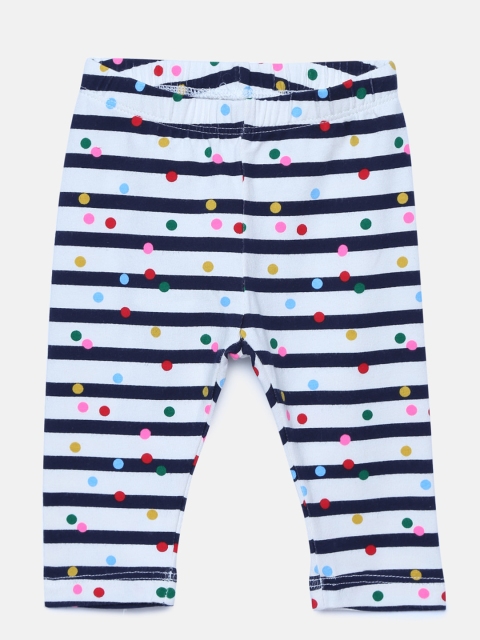 

GAP Baby Girls' White & Navy Blue Crazy Stripe Leggings