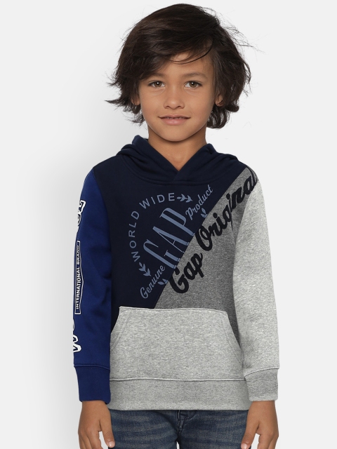 

GAP Boys' Blue & Grey Printed Crewneck Sweatshirt