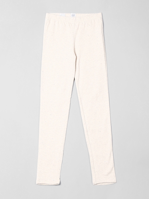 

GAP Girls' Sparkle Leggings in Stretch Jersey, Off white