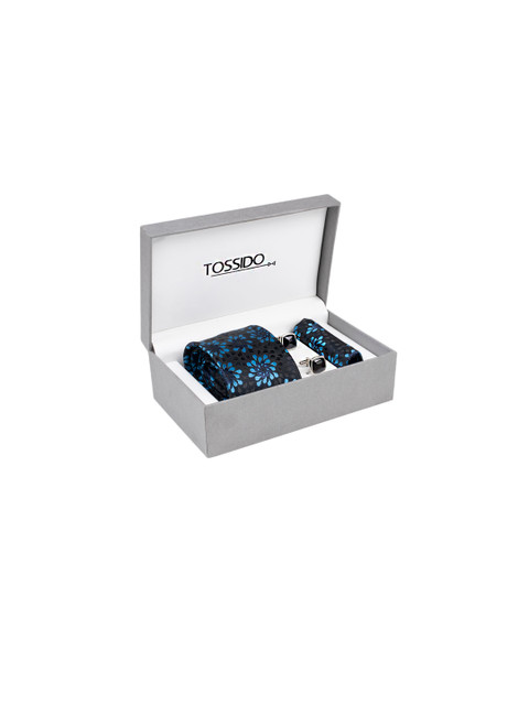 

Tossido Men Black, Blue & Silver-Toned Accessory Gift Set