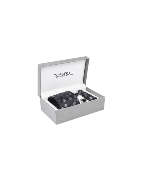 

Tossido Men Black & Silver-Toned Accessory Gift Set