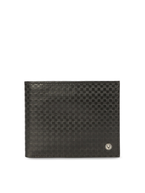 

Allen Solly Men Black Textured Leather Two Fold Wallet