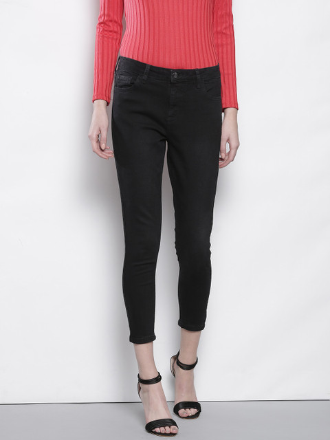 

DOROTHY PERKINS Women Black Skinny Fit Mid-Rise Clean Look Stretchable Jeans