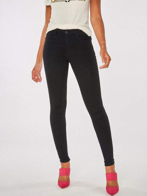 

DOROTHY PERKINS Women Black Skinny Fit Mid-Rise Clean Look Stretchable Jeans