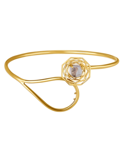 

Mia by Tanishq 14KT Yellow Gold Amethyst Oval Bangle with Octagon Design