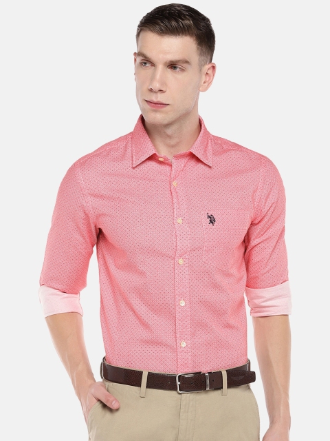 

U.S. Polo Assn. Men Red Printed Casual Shirt