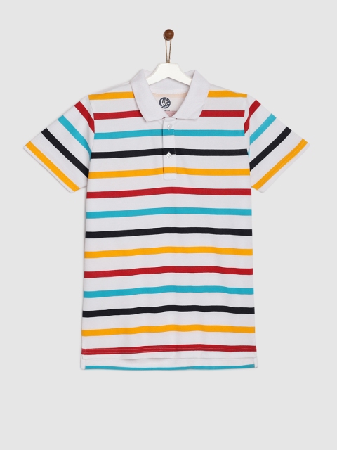

YK Boys Multicoloured Striped Polo Collar T-shirt, Multi