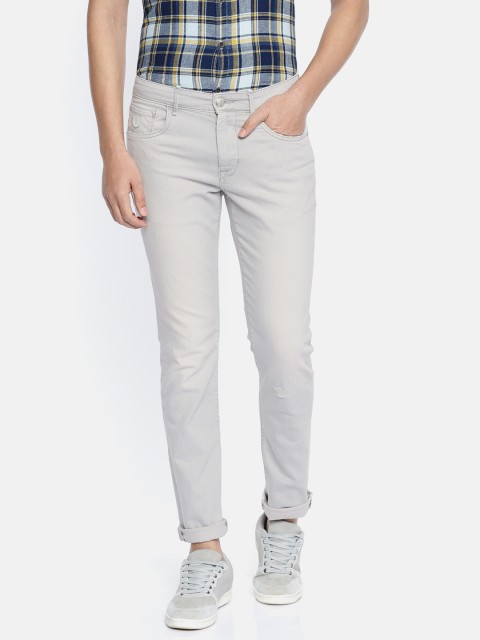 

U.S. Polo Assn. Denim Co. Men Grey Slim Fit Mid-Rise Mildly Distressed Stretchable Jeans