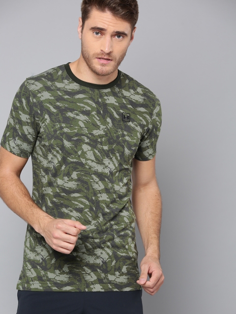 

Under Armour Men Olive Green Printed Sportstyle T-Shirt