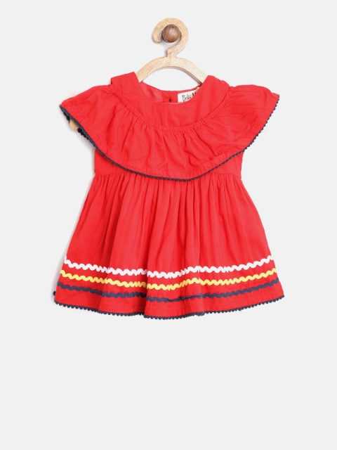 

Bella Moda Girls Red Solid Layered Fit & Flare Dress