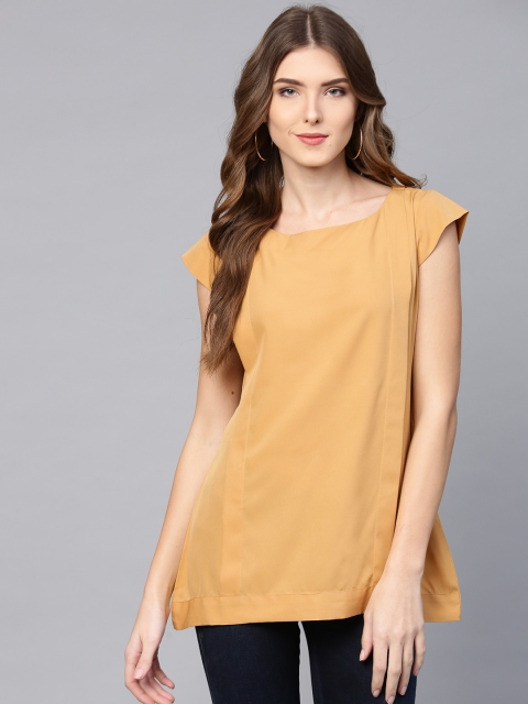 

Ives Women Beige Solid A-line Top