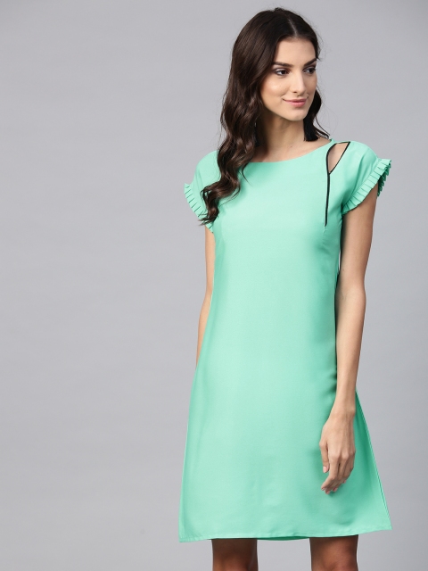 

Ives Women Sea Green Solid A-Line Dress