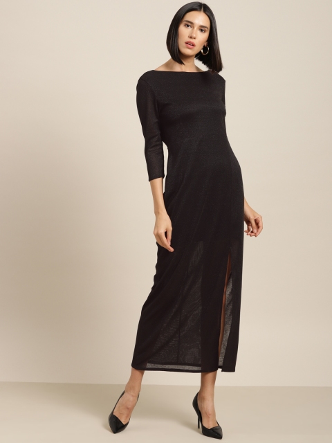 

her by invictus Women Black Shimmery Maxi Dress