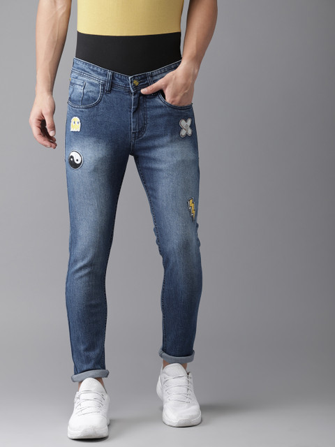 

Campus Sutra Men Blue Slim Fit Mid-Rise Clean Look Denim Jeans