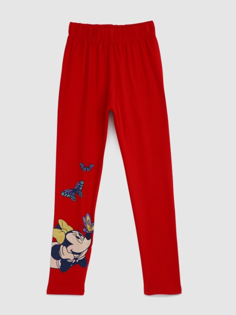 

YK Girls Red Printed Leggings